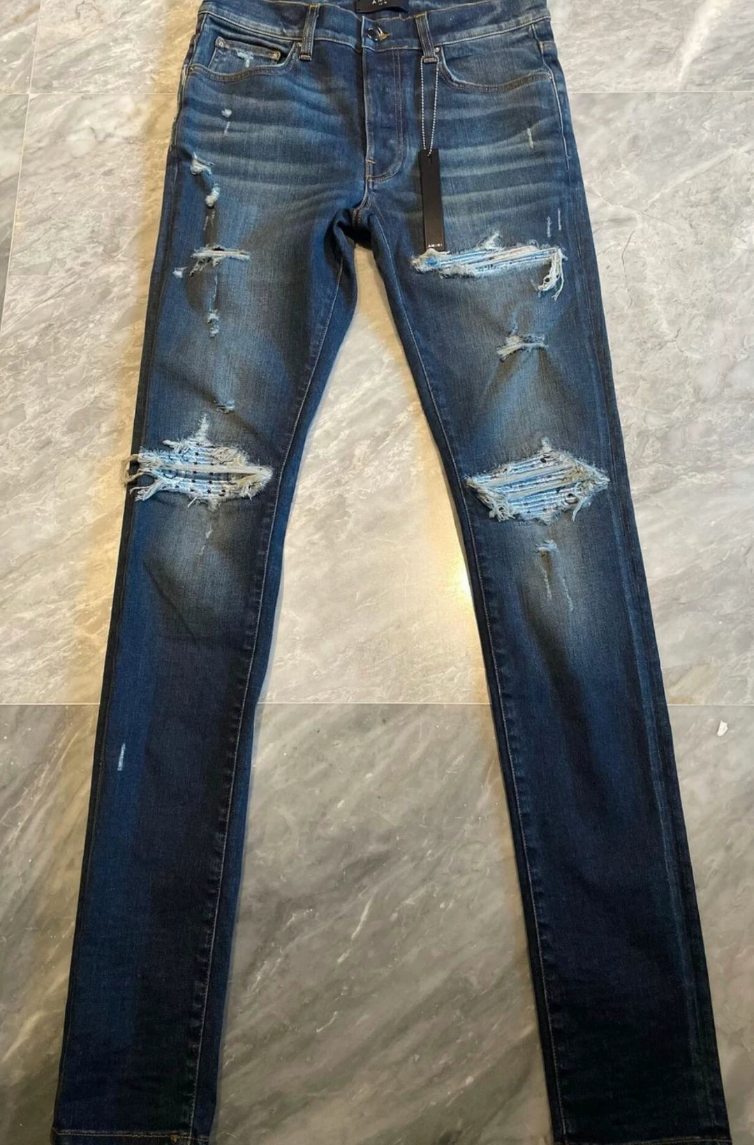 Amiri Classic Star Element Limited Edition Splicing Blue Jeans