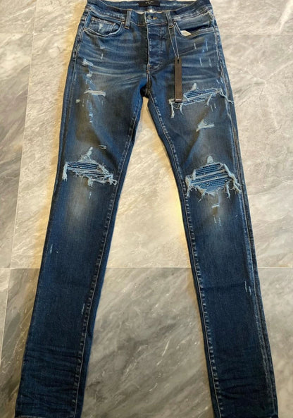 Amiri Classic Limited Edition Art Splicing Blue Jeans