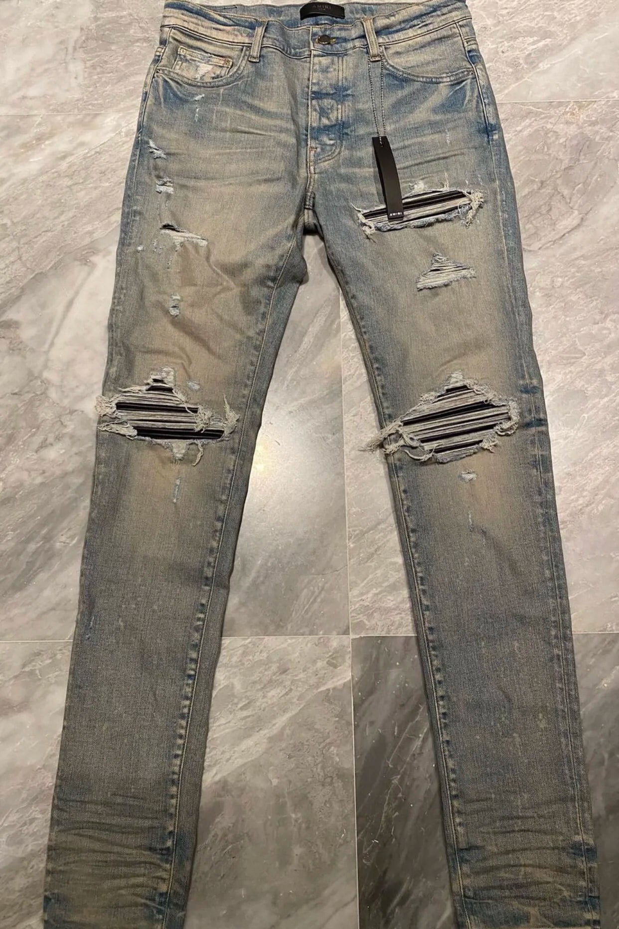 Amiri Classic MX1 Yellow Mud Heavy Water Washed Jeans