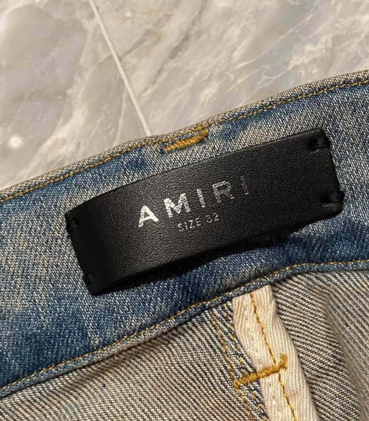 Amiri Classic MX1 Yellow Mud Heavy Water Washed Jeans