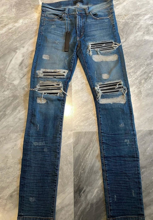 Amiri classic 15OG patch patchwork blue jeans