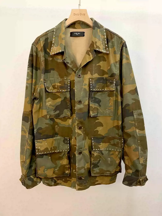 Amiri rivet used camouflage jacket