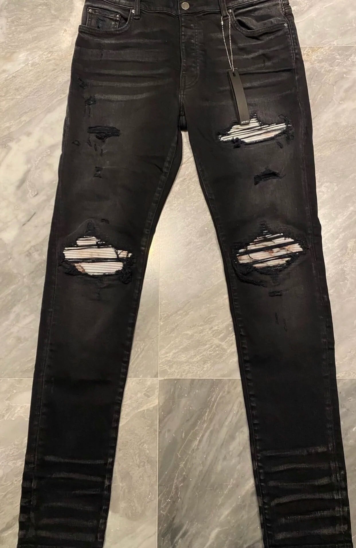 Amiri Classic Limited Edition Retro Splicing Black Jeans