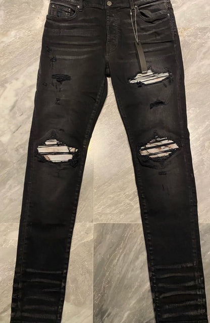 Amiri Classic Limited Edition Retro Splicing Black Jeans