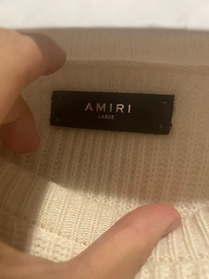 Amiri wool cashmere blend fabric seal sweater