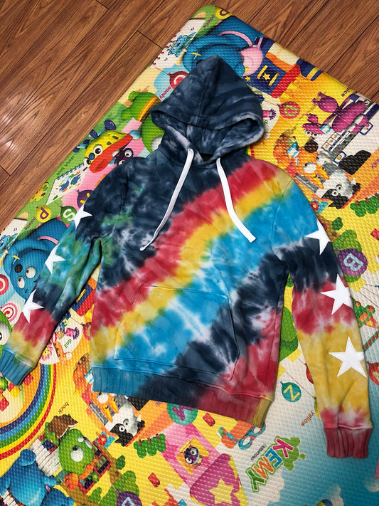 AMIRI tie dye rainbow hooded sweatshirt