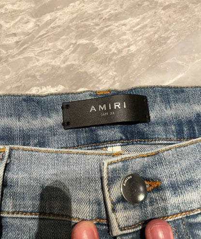 Amiri Classic Art Colorful Splicing Blue Jeans