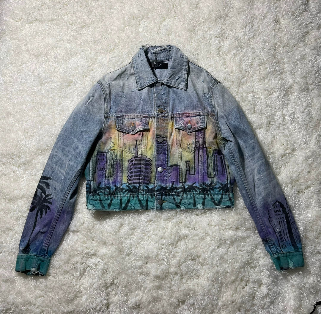 Amiri Alrbrush Hollywood Trucker jacket