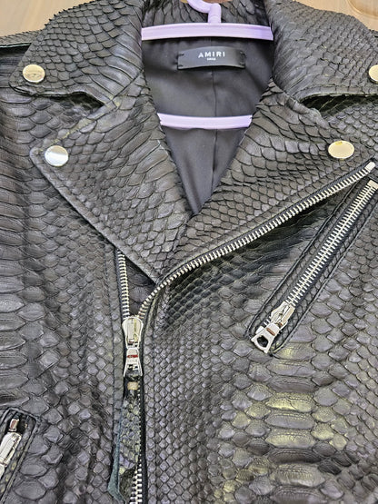 Amiri leather , dark rare leather , snake leather jacket