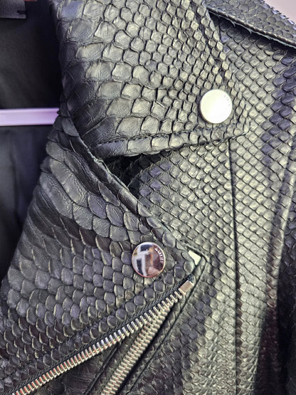 Amiri leather , dark rare leather , snake leather jacket