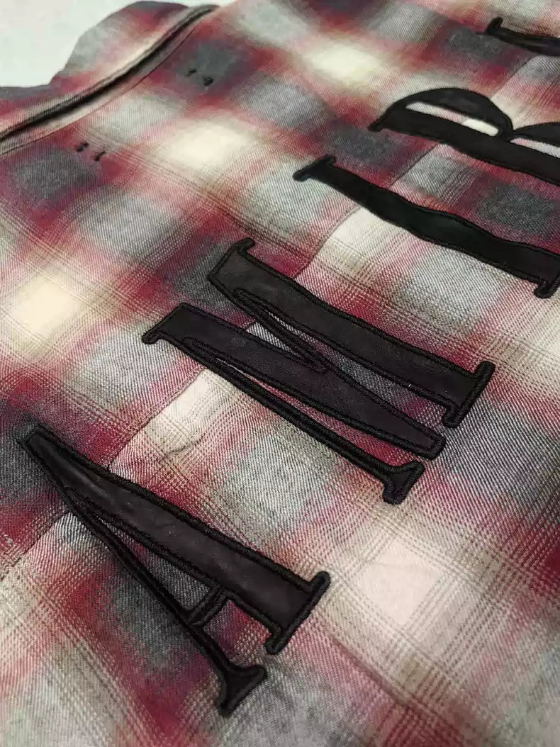 Amiri flannel plaid long sleeved shirt