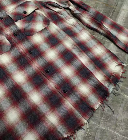 Amiri flannel plaid long sleeved shirt