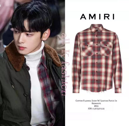 Amiri flannel plaid long sleeved shirt