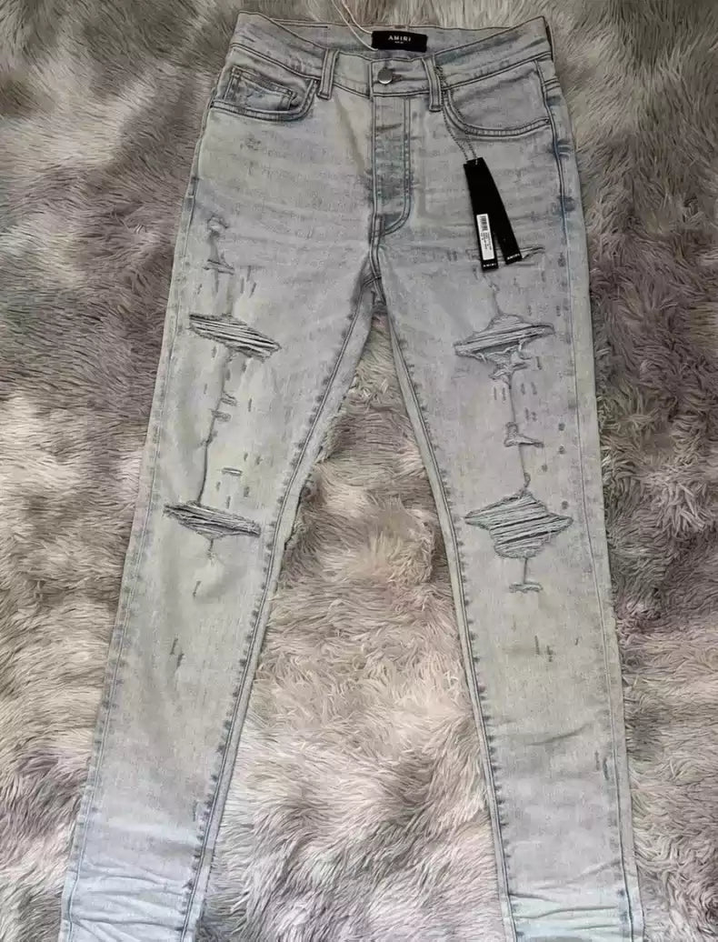 Amiri Blue Big Destruction Jeans