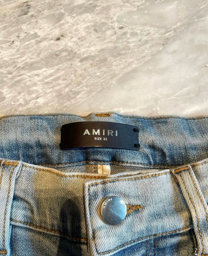 Amiri Classic Rendering Rainbow Splicing Blue Jeans