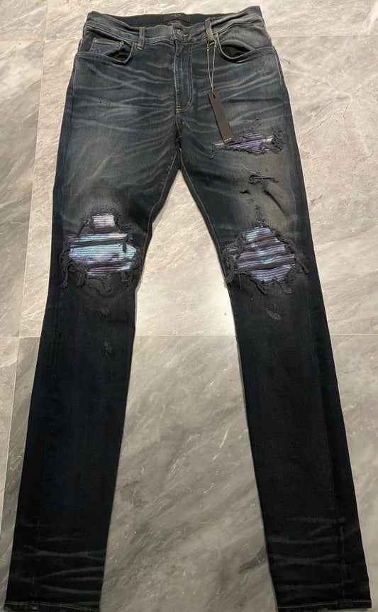 Amiri Classic Limited Edition Rendering Watercolor Blue Jeans