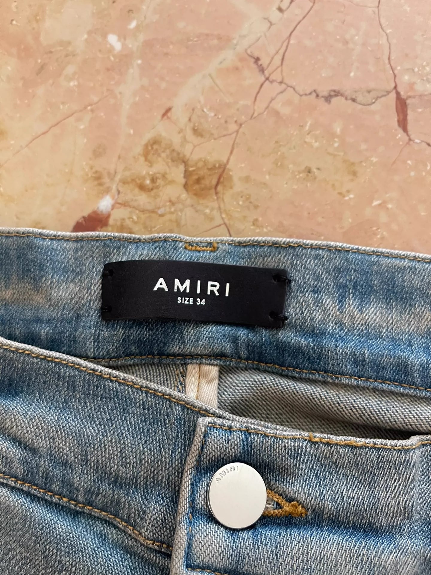 Amiri 21Fw Distressed Patchwork Jeans