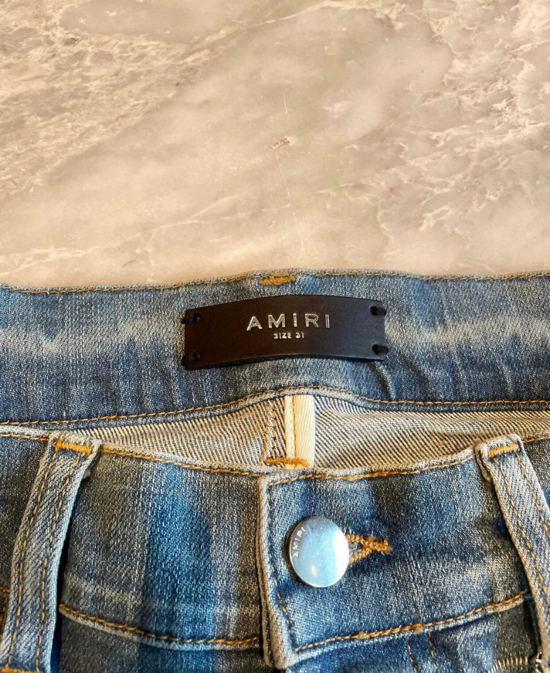 Amiri Classic New Badge Splicing Blue Jeans