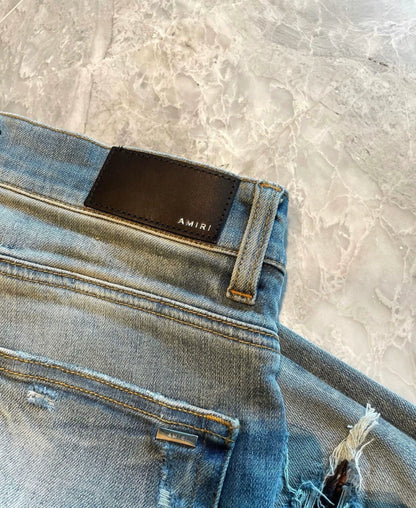 Amiri Classic New Badge Splicing Blue Jeans