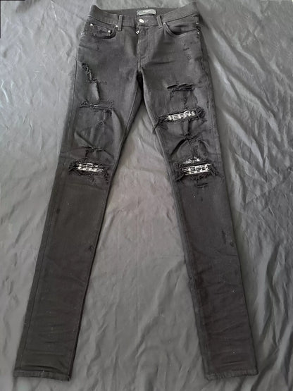 amiri 19SS MX1 Diamond Patch Skinny Jeans