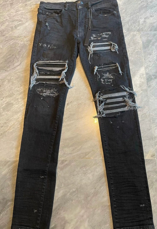 Amiri Classic 15th Quarter OGmx1 Splice Leather Jeans