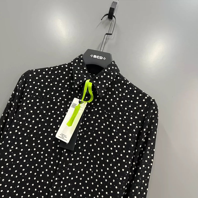 Saint Laurent Polka Dot Embroidery Shirt