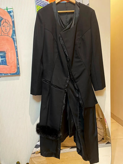 CDG Runway Wool Blend Paneled Coat