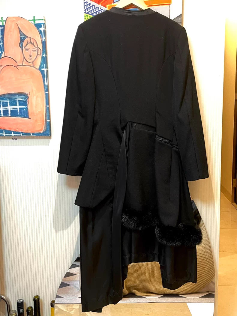 CDG Runway Wool Blend Paneled Coat