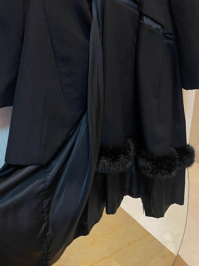 CDG Runway Wool Blend Paneled Coat