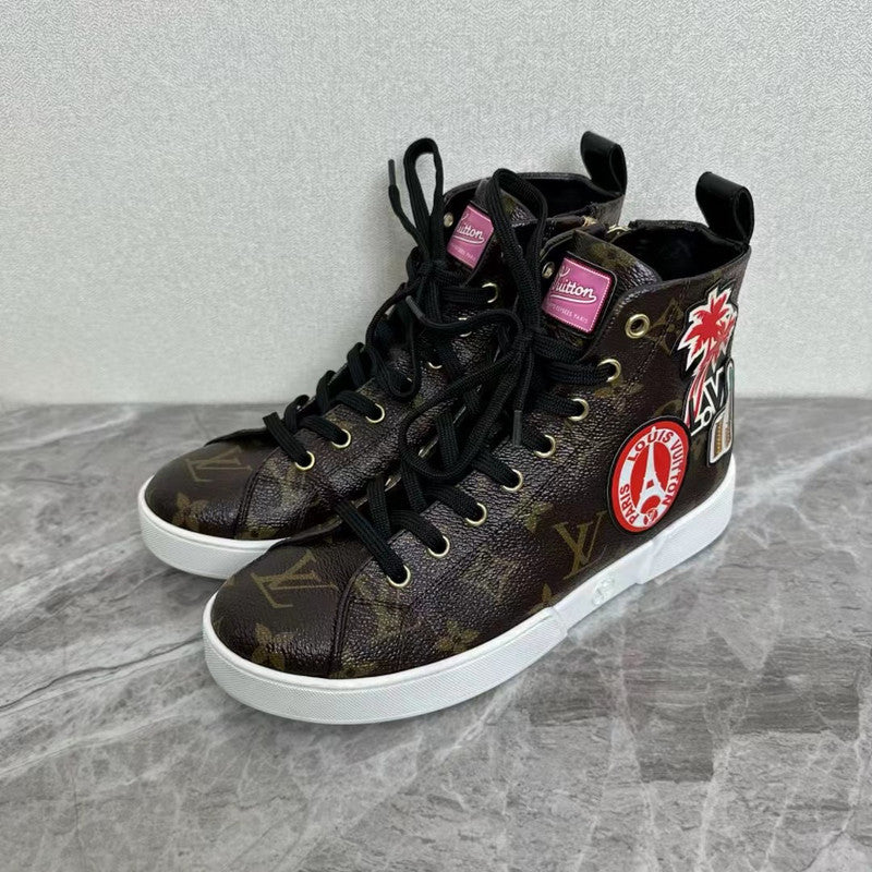 Louis Vuitton Stylish Brown Leather Sneakers 0079
