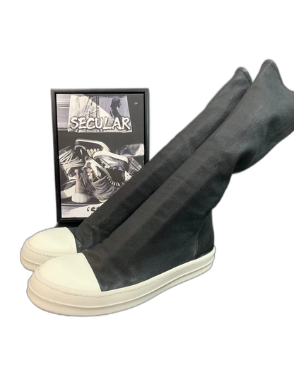 Rick Owens Black Long Boots Size 42-43-yf