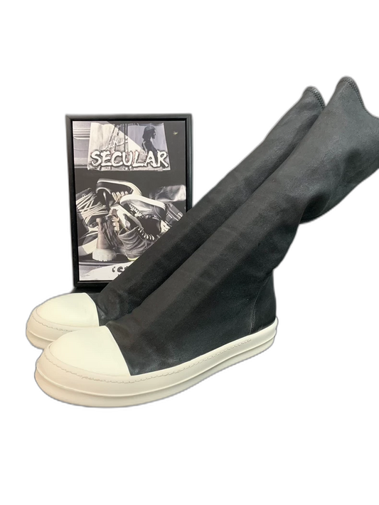 Rick Owens Black Long Boots Size 42-43-yf