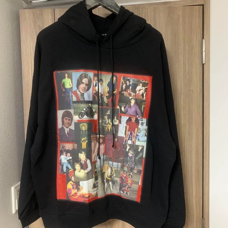 Punk Style Raf Simons Portrait Print Hoodie