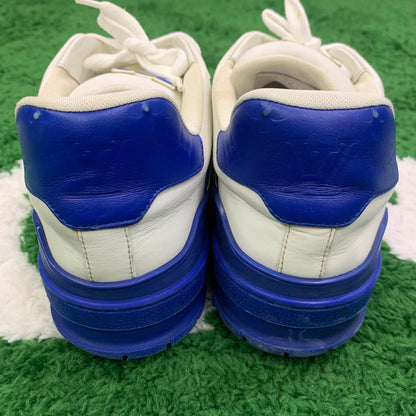 Louis Vuitton Trainer Sport Sneakers in White and Blue 0079