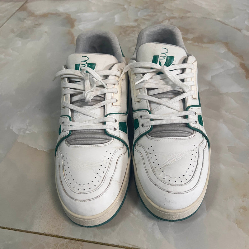 Louis Vuitton Casual Low-Top Sneakers in White Green 0079