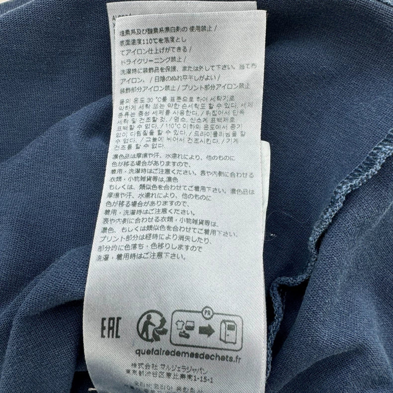 Maison Margiela Blue Distressed Logo T-shirt