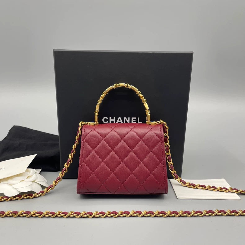 Chanel Mini Enamel Handle Crossbody Bag
