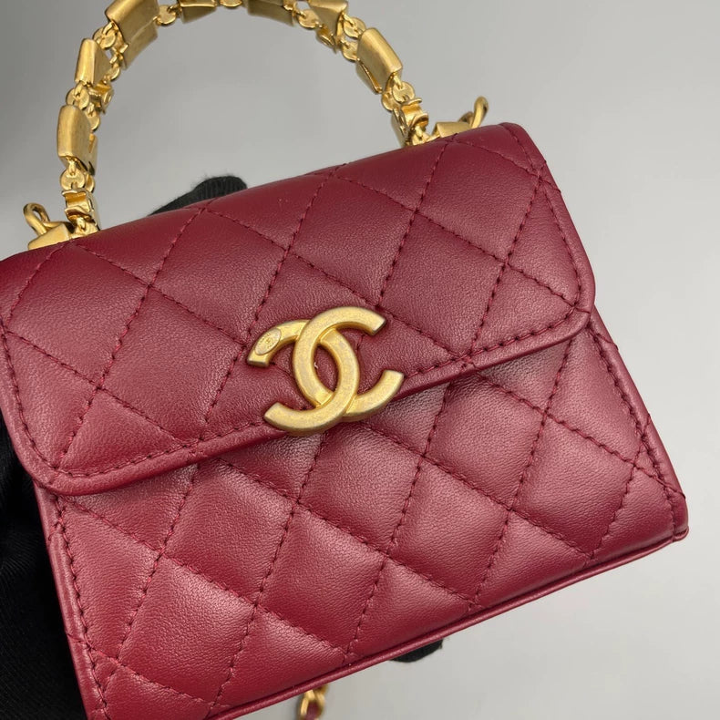 Chanel Mini Enamel Handle Crossbody Bag