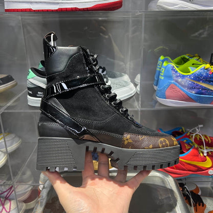 Louis Vuitton Black Monogram Mid-Calf Martin Boots 0079