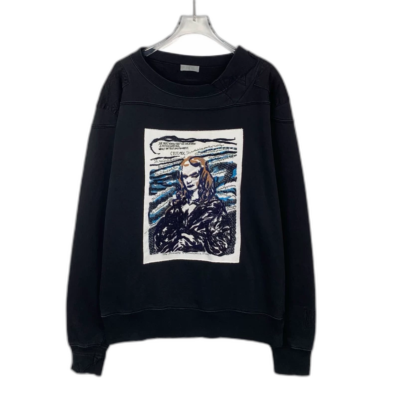 Dior Black Graphic Long Sleeve Sweatshirt