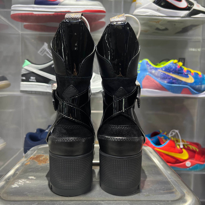 Louis Vuitton Black Monogram Mid-Calf Martin Boots 0079