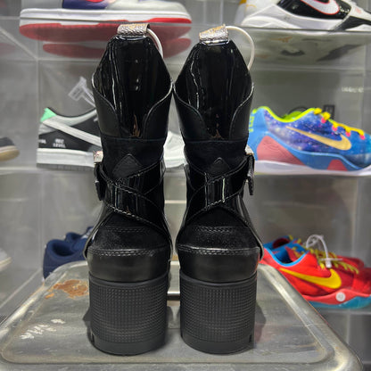 Louis Vuitton Black Monogram Mid-Calf Martin Boots 0079