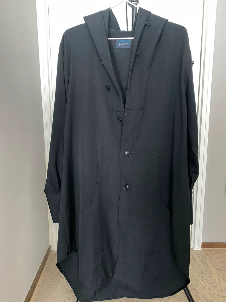 Yohji Yamamoto Wool Hooded Coat