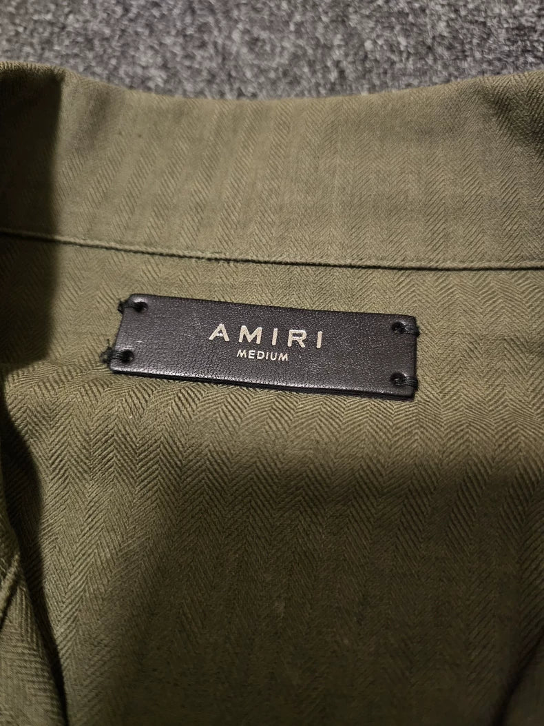 Amiri Badge Shirt with Fringe Hem-yf