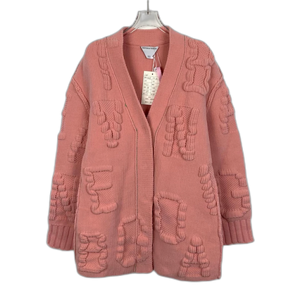 Bottega Veneta Pink Lettered Knitted Cardigan