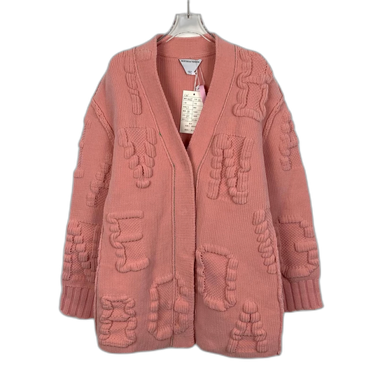 Bottega Veneta Pink Lettered Knitted Cardigan