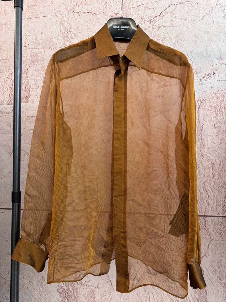 Saint Laurent Sheer Silk Shirt for Summer