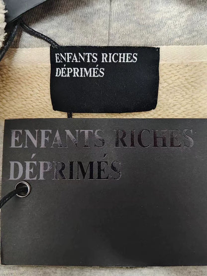Enfants Riches Deprimes Gray Hoodie with Distressed Look