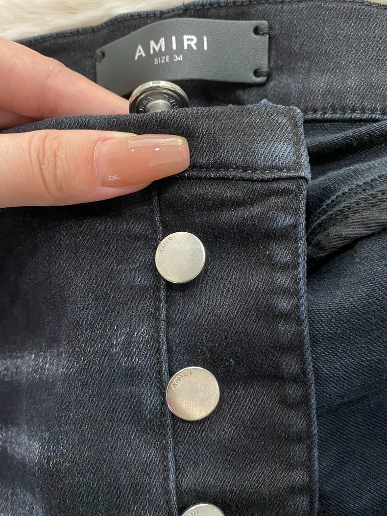 Amiri Black Distressed Denim MX1 Pants