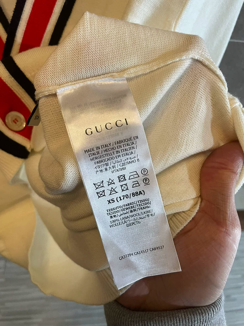 Gucci Wool Cardigan with Red Trim